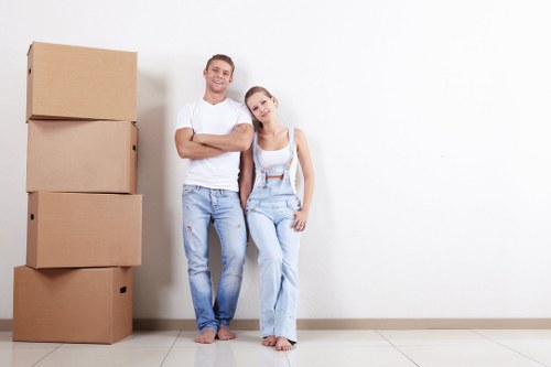 Student removals team handling boxes in Marylebone