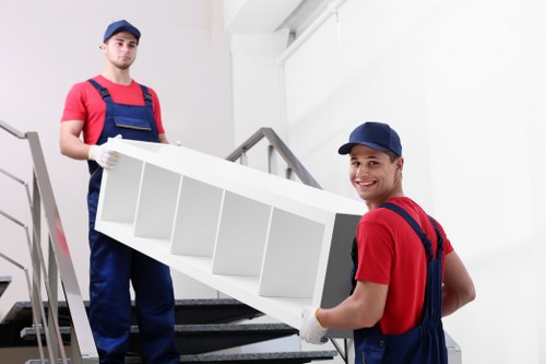 Packing and loading office furniture for a Marylebone business move